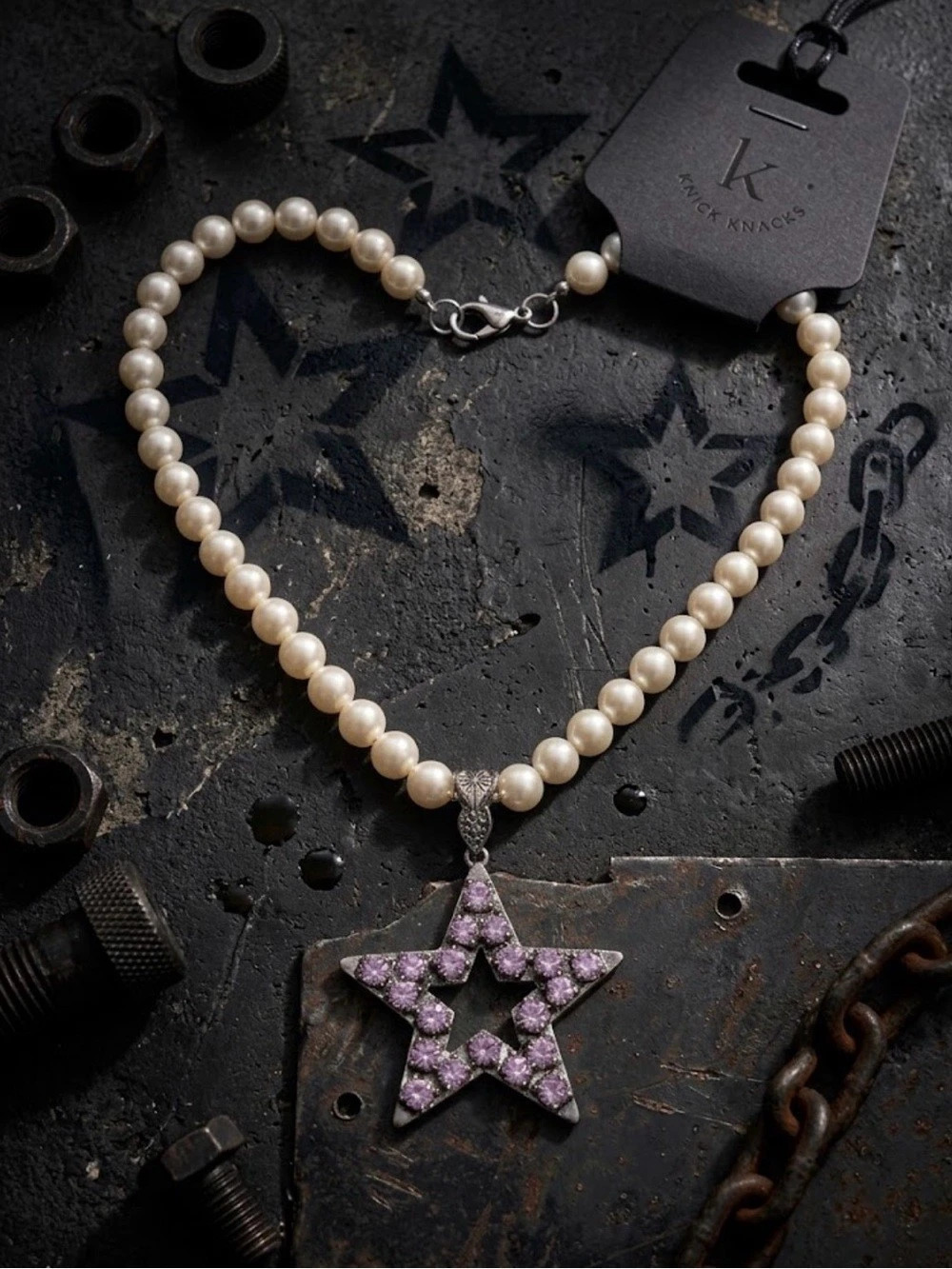 Star Pendant on Pearl necklace